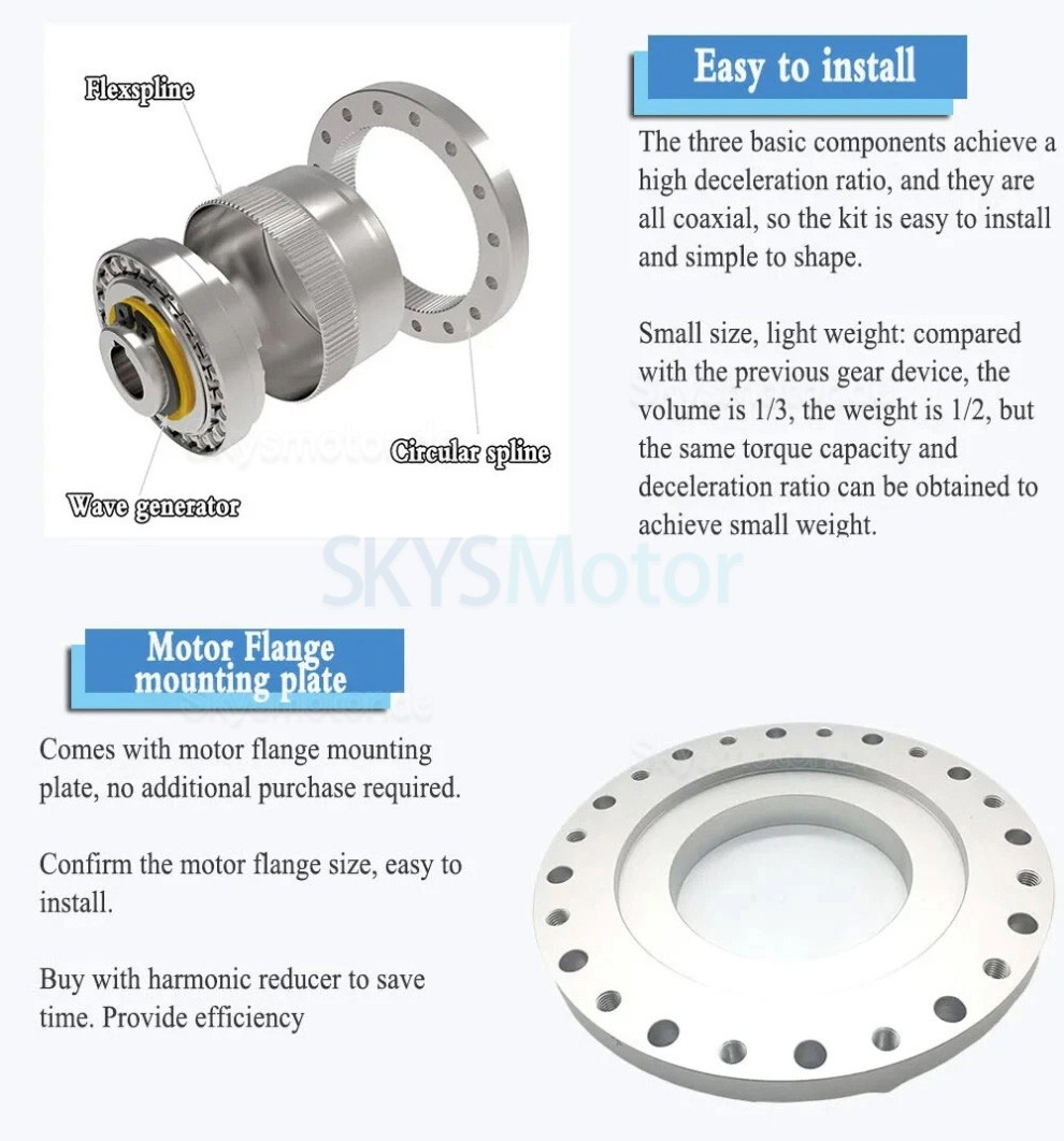 ZXF-Serie spannungswellengetriebe untersetzung 30:1/50:1/80:1/100:1/120:1/160:1 f&uuml;r schritt-/servomotoren