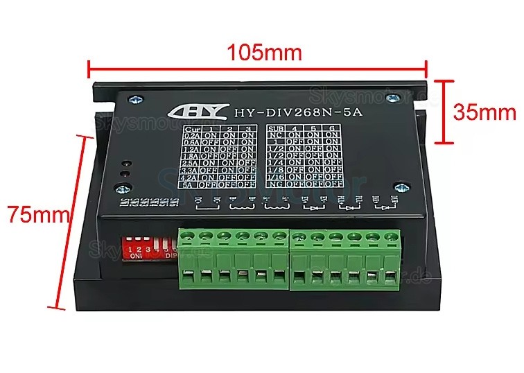 12-48V 2-Phasen Schrittmotortreiber Controller HY-DIV268N-5A 0,2-5A