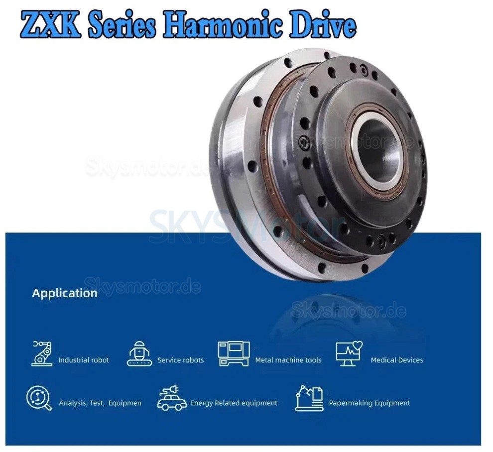 ZXK-Serie hohltyp spannungswellengetriebe, übersetzungsverhältnis 30:1/50:1/80:1/100:1/120:1/160:1, 30 bogensekunden ZXK-Serie hohltyp spannungswellengetriebe, übersetzungsverhältnis 30:1/50:1/80:1/100:1/120:1/160:1, 30 bogensekunden
