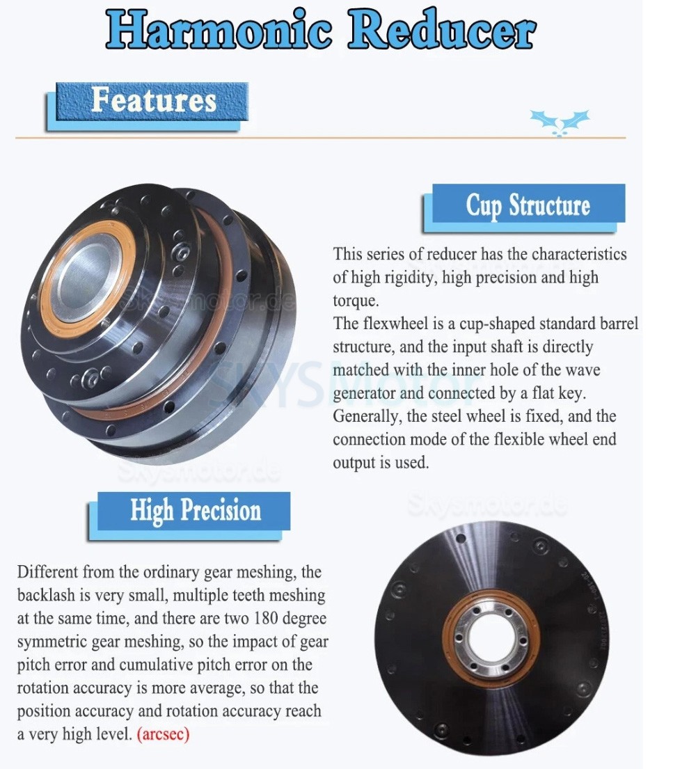 ZXK-Serie hohltyp spannungswellengetriebe, übersetzungsverhältnis 30:1/50:1/80:1/100:1/120:1/160:1, 30 bogensekunden ZXK-Serie hohltyp spannungswellengetriebe, übersetzungsverhältnis 30:1/50:1/80:1/100:1/120:1/160:1, 30 bogensekunden