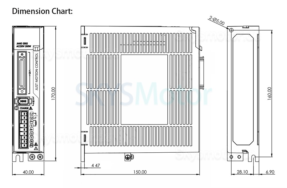 200W 180V-240V AC Servoantrieb Steuerung JAND2002-20B 1 Phasener externer Bremswiderstand
