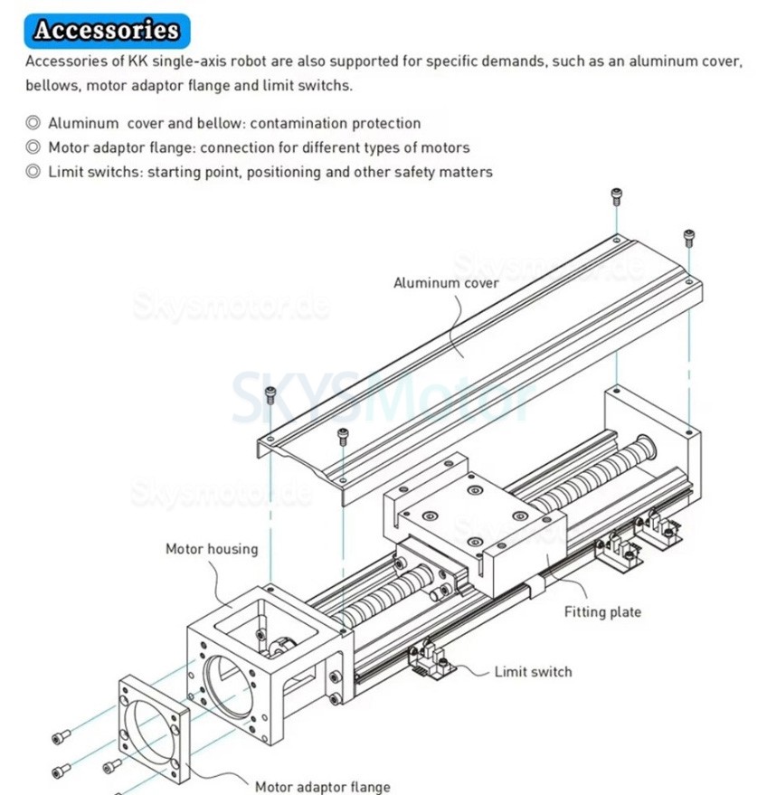 Linearschlittenmodul OSP001617 CNC Linearf&uuml;hrungsschiene f&uuml;r Nema23, 34 Schrittmotoren / 40 mm Servomotoren