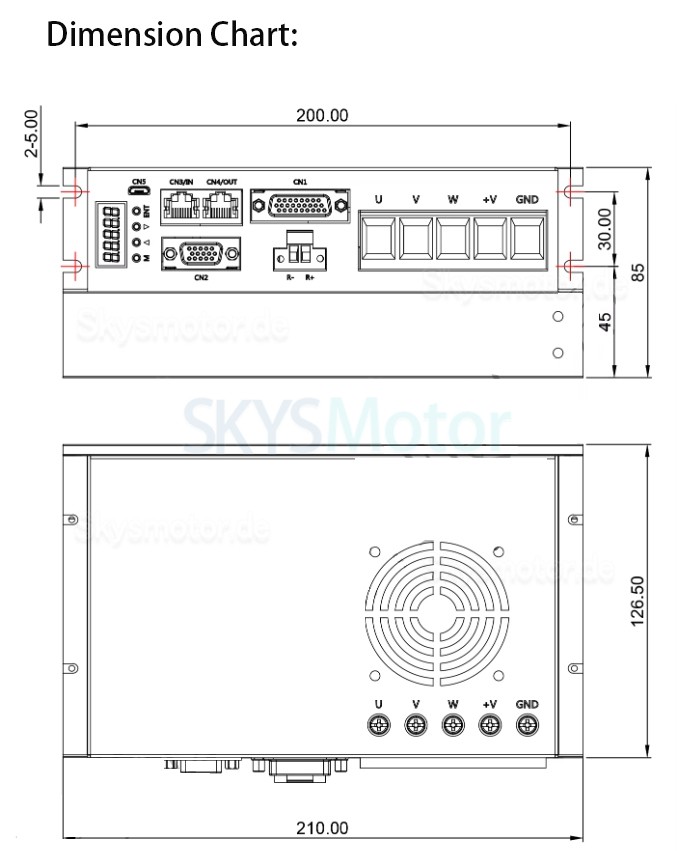 24-110V Digitaler DC Servoantriebe MCAC8A0 3-phasig, 100 A, 1000 W, für 110/130 mm Servomotor
