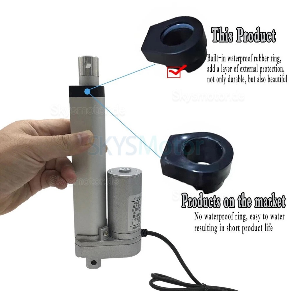 Elektrische Linearaktuatoren OSP001608, 12 V/24V, 5mm/s–90mm/s, 20–36W Elektrische Linearaktuatoren OSP001608, 12 V/24V, 5mm/s–90mm/s, 20–36W