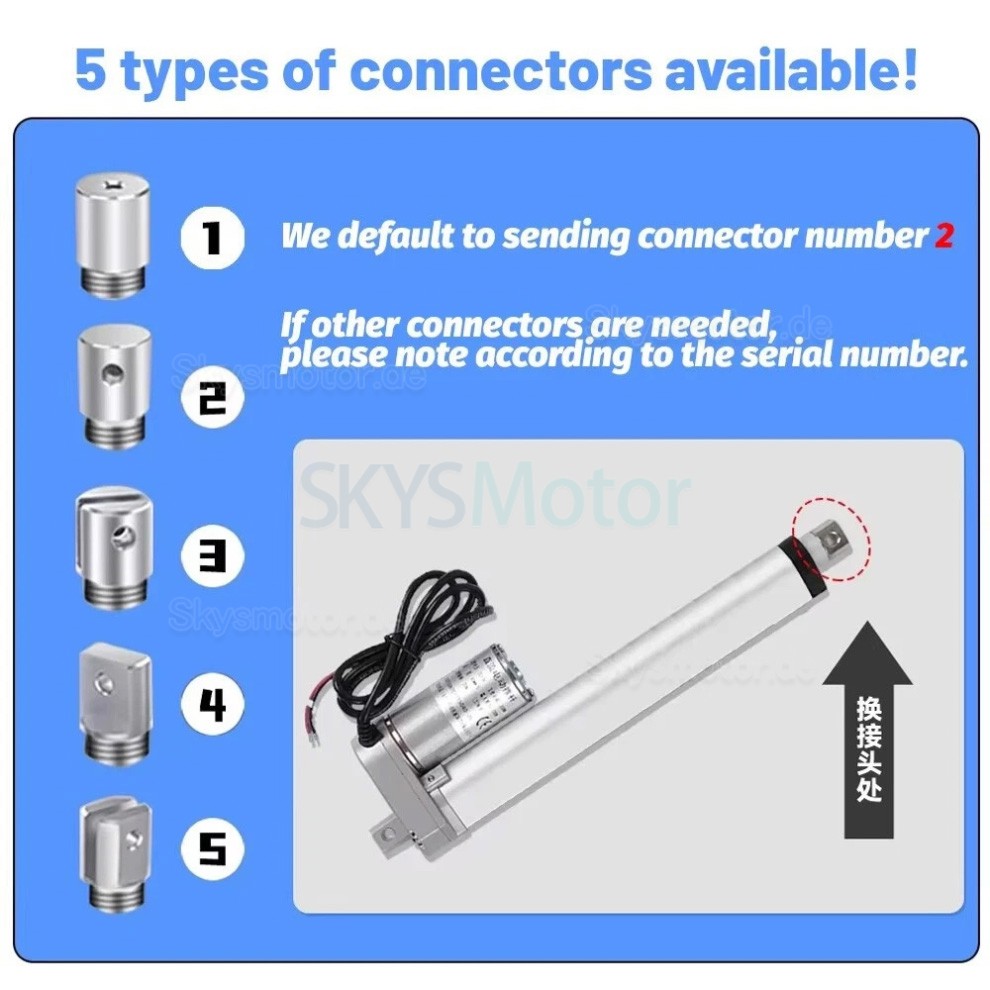 Elektrische Linearaktuatoren OSP001608, 12 V/24V, 5mm/s–90mm/s, 20–36W Elektrische Linearaktuatoren OSP001608, 12 V/24V, 5mm/s–90mm/s, 20–36W