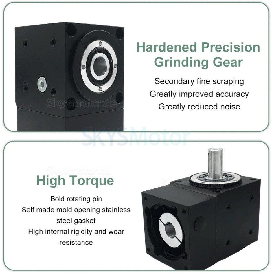 Nema 17 winkelgetriebe 90 grad, 90°-Kommutator, Übersetzung 2:1/3:1/5:1 für Nema 17 Schrittmotor Nema 17 winkelgetriebe 90 grad, 90°-Kommutator, Übersetzung 2:1/3:1/5:1 für Nema 17 Schrittmotor