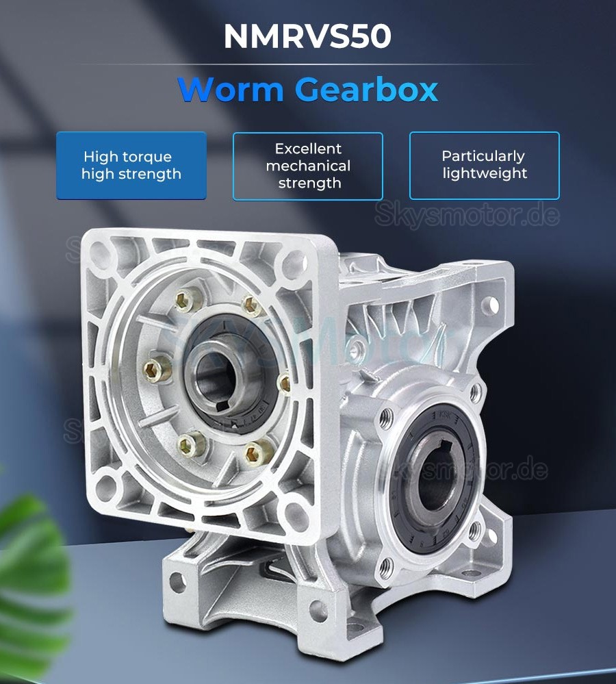 NMRV050 Schneckengetriebe Untersetzung 5:1/10:1/20:1 Passend für Nema 42 Schrittmotor