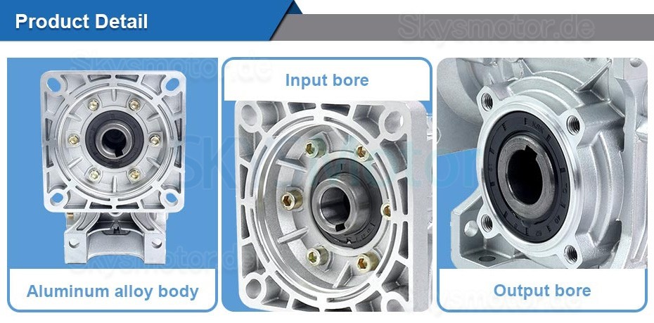 NMRV050 Schneckengetriebe Untersetzung 5:1/10:1/20:1 Passend für Nema 42 Schrittmotor