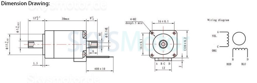 Oukeda NEMA8 Hohlwellen Schrittmotor OSP001493 1,8° 1,8Ncm für Bestückungsautomaten