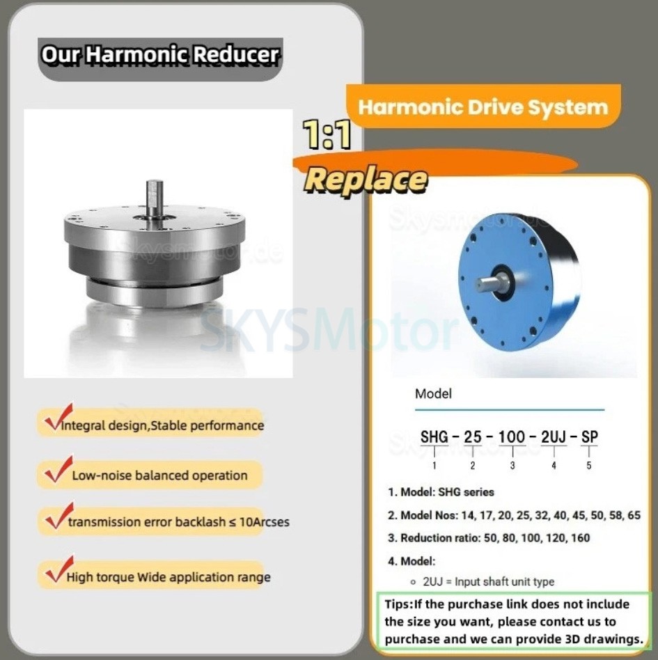HST-Serie spannungswellengetriebe, &uuml;bersetzungsverh&auml;ltnis 50:1/80:1/100:1/120:1/160:1, 20 bogensekunden f&uuml;r industrieroboterarme