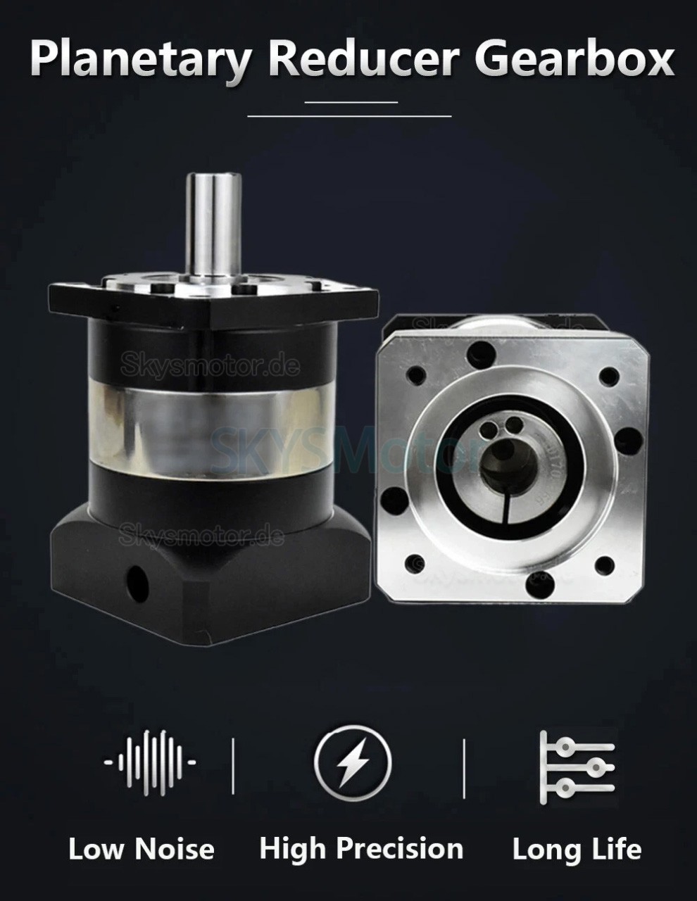 PLF090-Serie Planetengetriebe Nema 34, Übersetzung 3:1 – 100:1 für NEAM34-Schrittmotoren, 80-mm-Servomotoren, 750 W PLF090-Serie Planetengetriebe Nema 34, Übersetzung 3:1 – 100:1 für NEAM34-Schrittmotoren, 80-mm-Servomotoren, 750 W