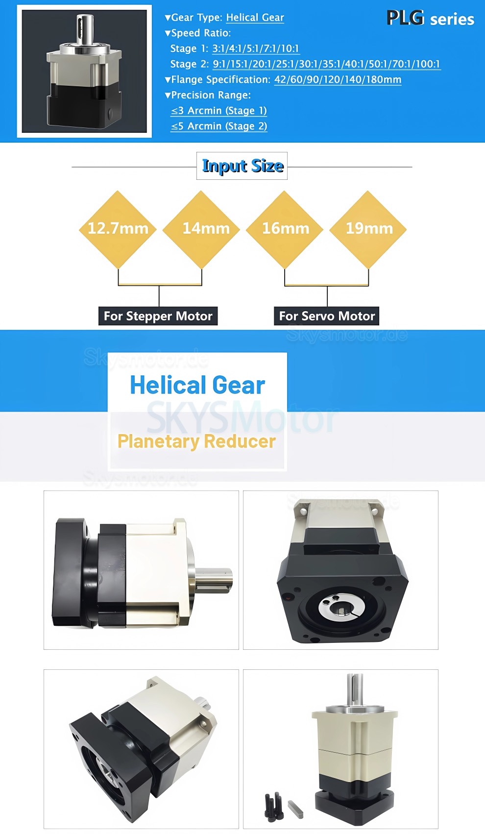 PLG090 schrägverzahntes planetengetriebe untersetzung 3:1 - 100:1, für NEMA 34 Schrittmotor / 80 mm 90 mm Servomotor 50 W 100 W PLG090 schrägverzahntes planetengetriebe untersetzung 3:1 - 100:1, für NEMA 34 Schrittmotor / 80 mm 90 mm Servomotor 50 W 100 W