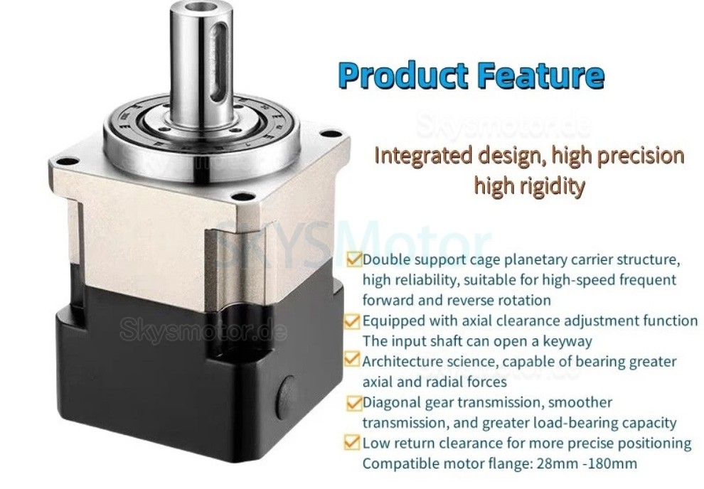 PLG090 schrägverzahntes planetengetriebe untersetzung 3:1 - 100:1, für NEMA 34 Schrittmotor / 80 mm 90 mm Servomotor 50 W 100 W PLG090 schrägverzahntes planetengetriebe untersetzung 3:1 - 100:1, für NEMA 34 Schrittmotor / 80 mm 90 mm Servomotor 50 W 100 W