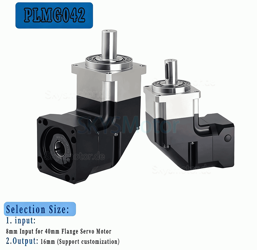 PLMG042 Serie NEMA 17 Winkelplanetengetriebe, &Uuml;bersetzung 3:1 - 100:1 f&uuml;r Nema 17 Schrittmotor / 40-mm-Servomotor