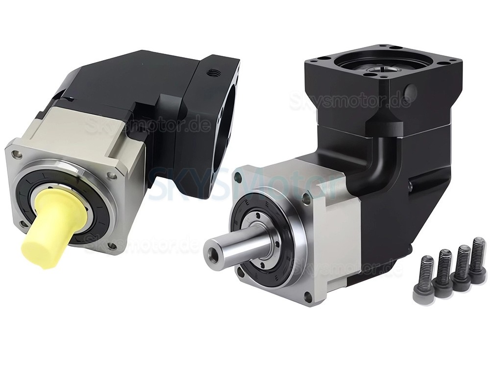 PLMG090 Serie Nema 34 Winkelplanetengetriebe, Übersetzung 3:1 - 100:1 für NEMA 34 Schrittmotoren / 90-mm-Servomotoren PLMG090 Serie Nema 34 Winkelplanetengetriebe, Übersetzung 3:1 - 100:1 für NEMA 34 Schrittmotoren / 90-mm-Servomotoren