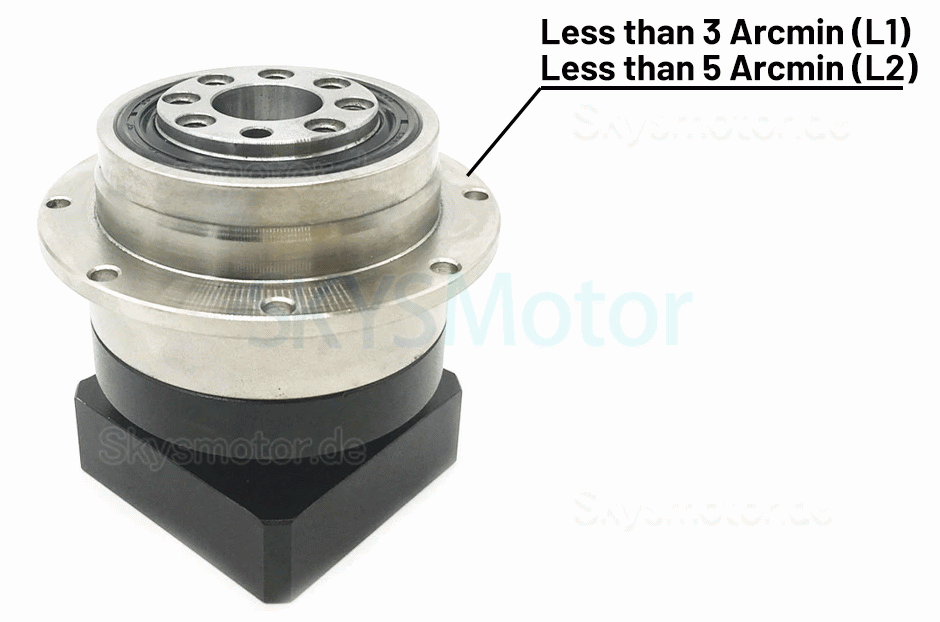 PLX120 Serie Schrägverzahntes Planetengetriebe, Flanschplattenausgabe für Nema 42 Schrittmotor und 110 mm/130 mm Servomotor