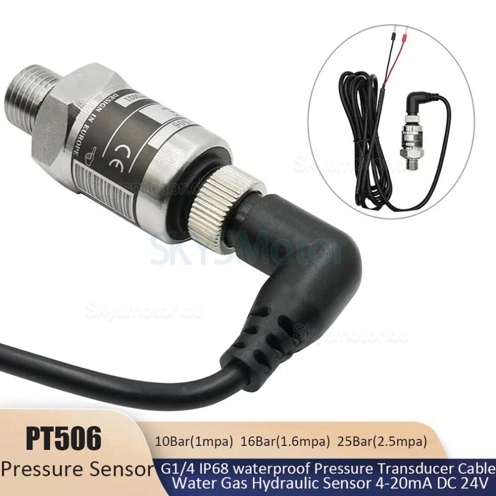 PT506 24V IP68 G1/4 Drucksensor, Drucktransmitter-Anschluss f&uuml;r Wasser, Gas und Hydraulik