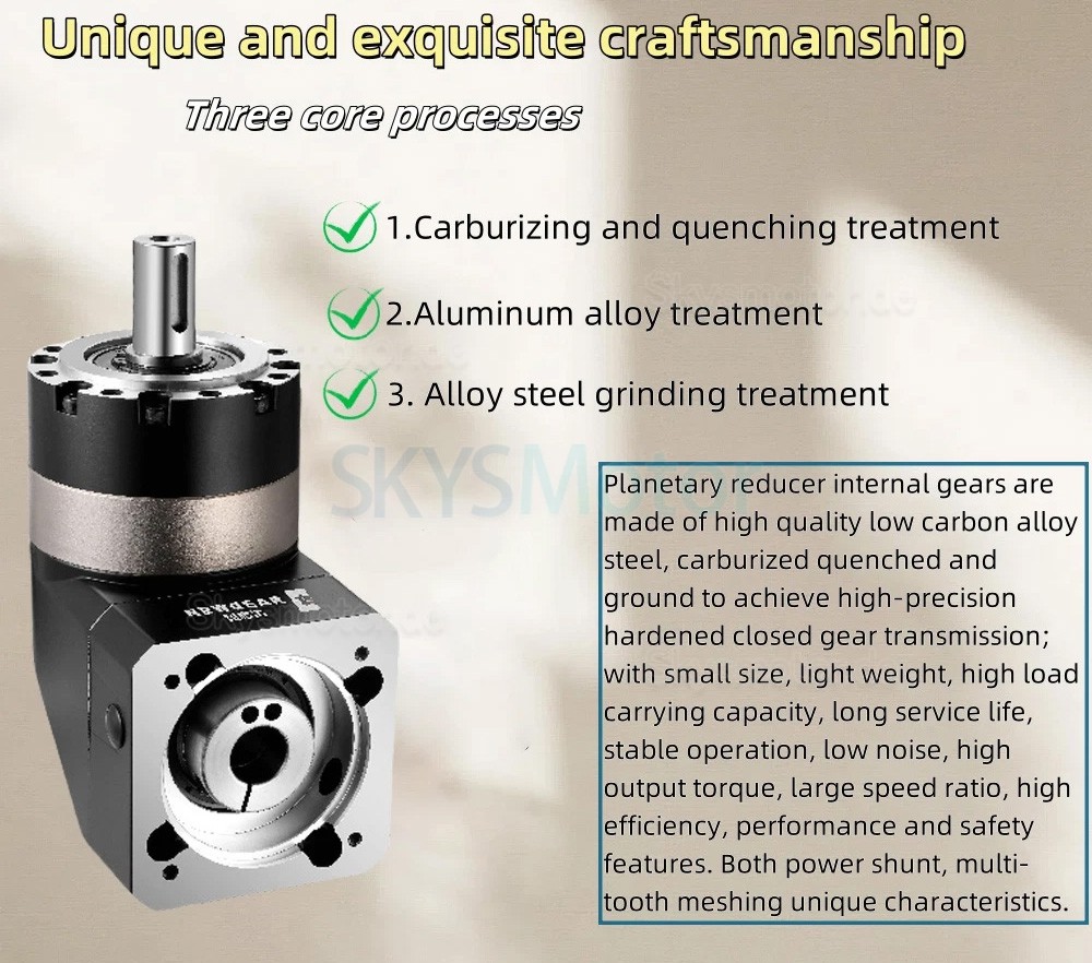 PVE120-Serie, 90&deg;-Winkelplanetengetriebe, &Uuml;bersetzung 3:1 &ndash; 100:1, f&uuml;r 110-mm-/130-mm-Servomotoren, 19/22/24-mm-Eingangsbuchse