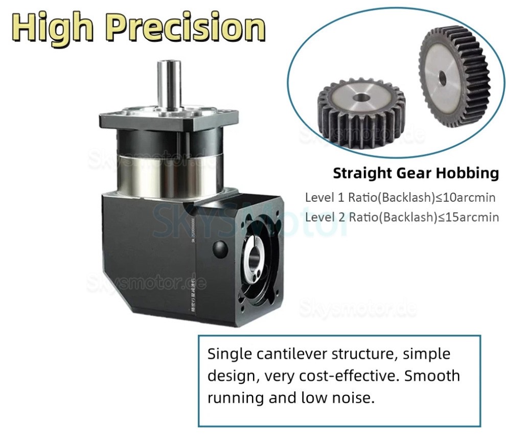 PVF060 Serie Nema23 Winkel-Planetengetriebe, &Uuml;bersetzung 3:1 - 100:1, f&uuml;r Nema 23 Schrittmotoren / 60-mm-Servomotoren