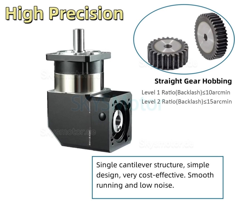 PVF090 Serie Nema34 Winkelplanetengetriebe, Übersetzung 3:1 - 100:1 für Nema34 Schrittmotor / 90mm Servomotor PVF090 Serie Nema34 Winkelplanetengetriebe, Übersetzung 3:1 - 100:1 für Nema34 Schrittmotor / 90mm Servomotor