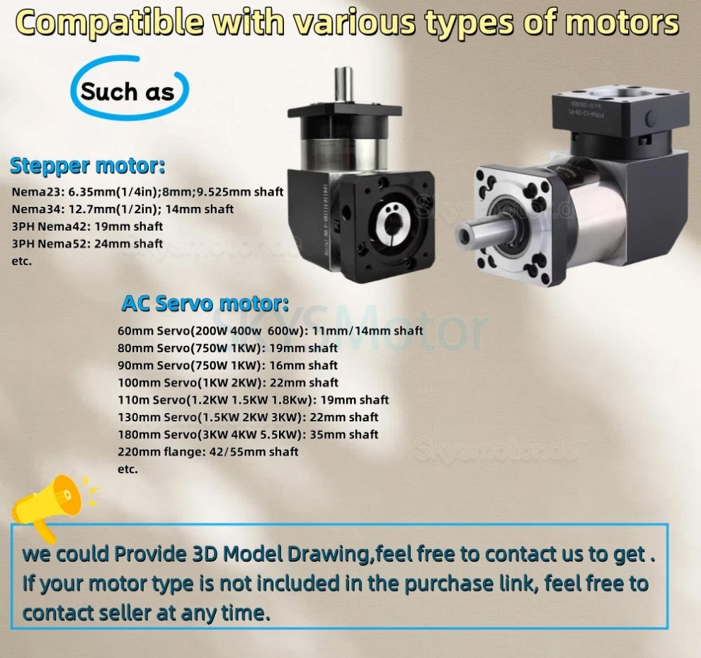 PVF120 Serie Nema42 Winkel-Planetengetriebe, Übersetzung 3:1 - 100:1 für Nema 42 Schrittmotoren / 100-130 mm Servomotoren PVF120 Serie Nema42 Winkel-Planetengetriebe, Übersetzung 3:1 - 100:1 für Nema 42 Schrittmotoren / 100-130 mm Servomotoren