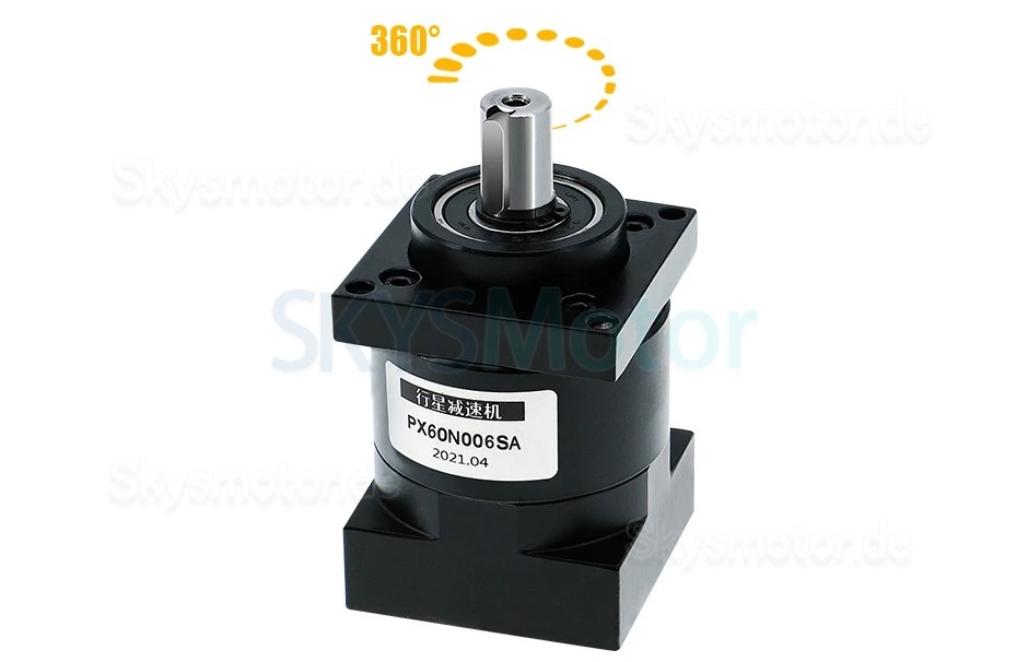 PX60 Serie Nema 24 Planetengetriebe Eingangswelle 14 mm, Ausgangswelle 14 mm