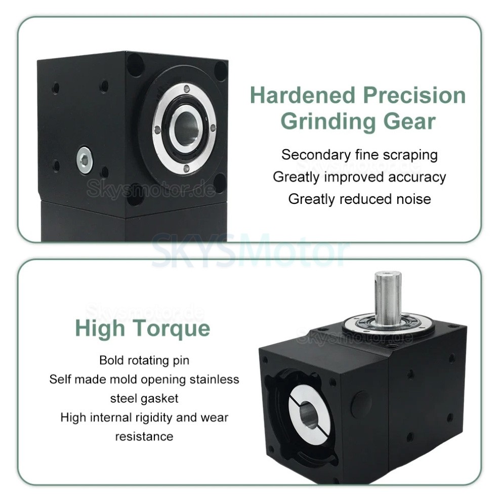 Nema 34 winkelgetriebe 90 grad, Übersetzung 2:1/3:1/5:1 für NEMA 34 Schrittmotor/80-mm-Servomotor Nema 34 winkelgetriebe 90 grad, Übersetzung 2:1/3:1/5:1 für NEMA 34 Schrittmotor/80-mm-Servomotor