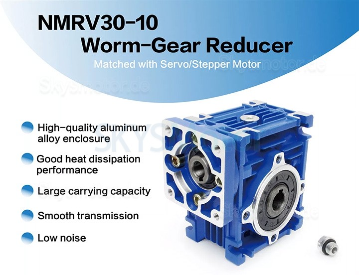 NMRV030 Schneckengetriebe Untersetzung 10:1 15:1 20:1 25:1 30:1 40:1 für Nema23 Schrittmotor / Servomotor