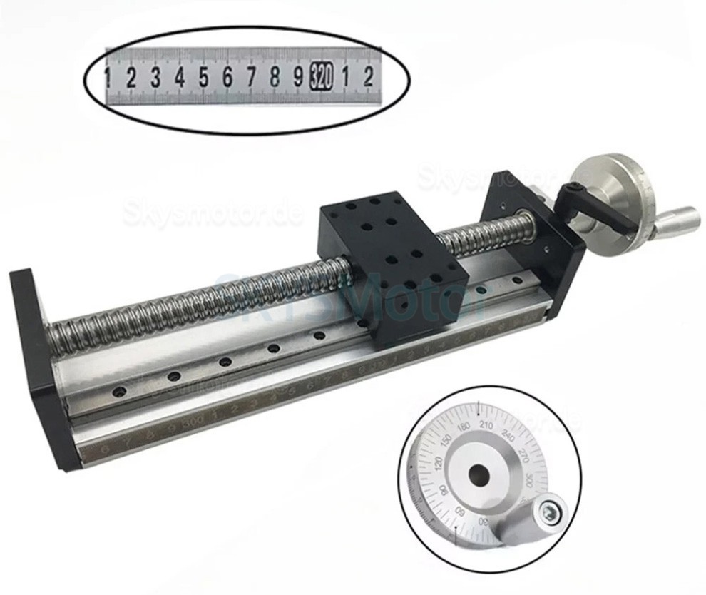 Manueller Lineartisch SXG5080 Manueller Kugelgewindetrieb mit Doppelführung und Handrad Manueller Lineartisch SXG5080 Manueller Kugelgewindetrieb mit Doppelführung und Handrad