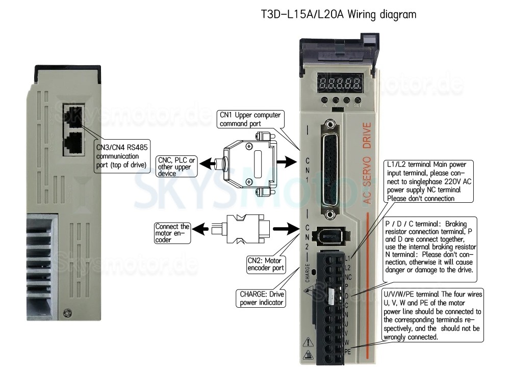400W/600W/750W/1000W AC Servomotor mit Steuerung Set 110V / 220V 1,27Nm-3,8Nm für CNC- und SPS-Systeme