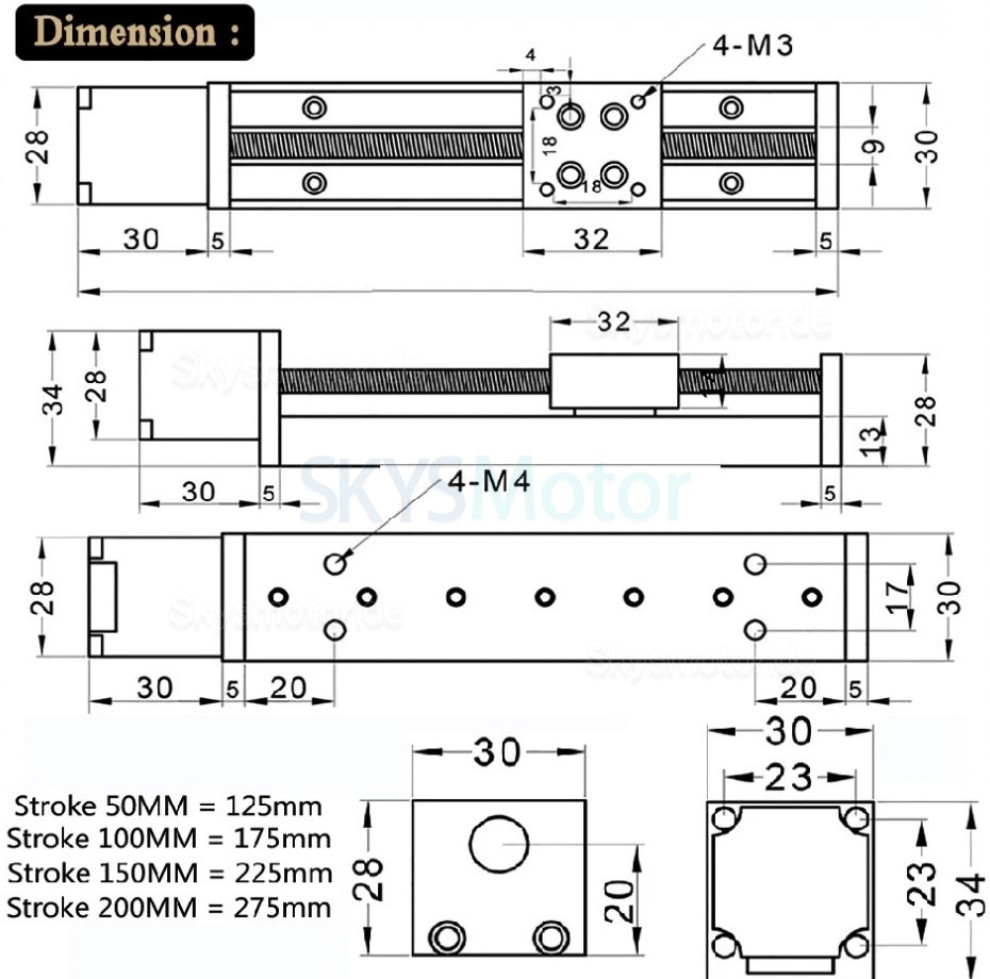 Mini Motorisierter Lineartisch OSP001602 CNC Schlitten mit Neme 11 Schrittmotor & TB6600 Treiberkit