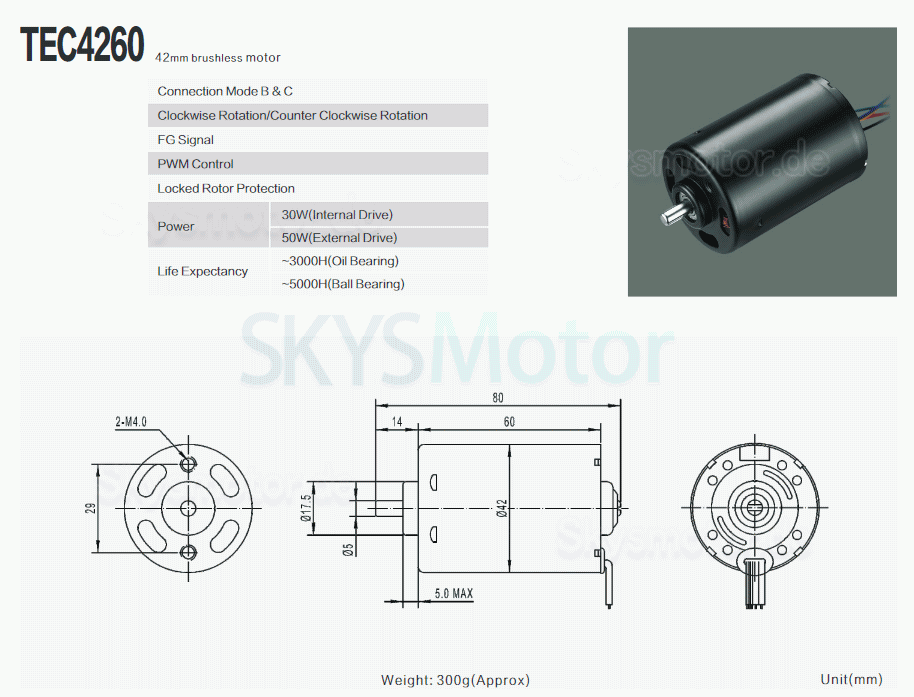 2 Stück 12V/24V Bürstenloser Gleichstrommotor + BLDC Motorsteuerung Kit TEC4260 500g.cm 2500U/min/1300U/min