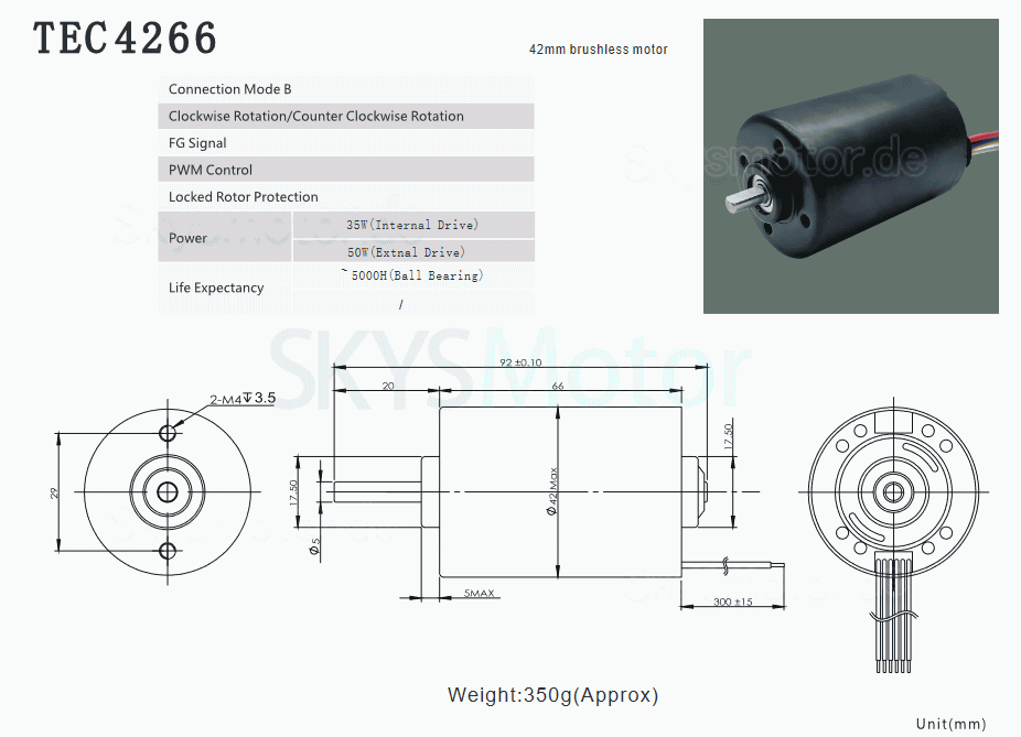 2 Stück 12V/24V Bürstenloser Gleichstrommotor + BLDC Motorsteuerung Kit TEC4266 500g.cm 4500U/min