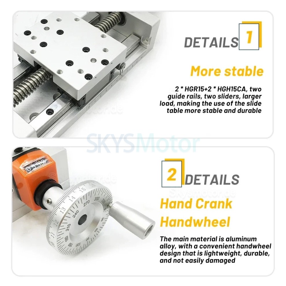 Manuell selbstverriegelnder Schiebetisch OSP001590 Manuelle Linearf&uuml;hrung, Linearaktuatoren, Z-Positioniertisch mit Digitalanzeige