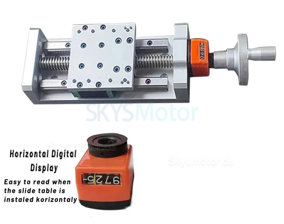 Manuell selbstverriegelnder Schiebetisch OSP001590 Manuelle Linearf&uuml;hrung, Linearaktuatoren, Z-Positioniertisch mit Digitalanzeige