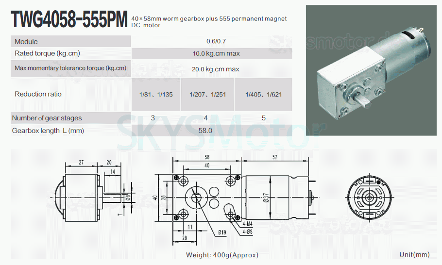 2 Stück 12V/24V Permanentmagnet DC-Schneckengetriebemotor 8,8W Welle 8mm mit 90 Grad Abtriebswelle Schneckengetriebe