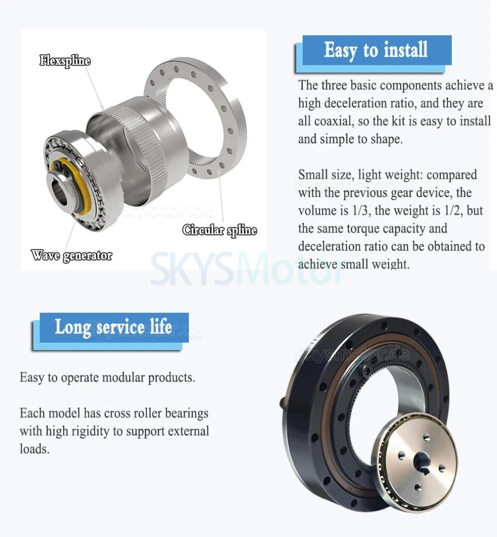 ZXD/ZXZ-Serie wellengetriebe, übersetzungsverhältnis 30:1/50:1/80:1/100:1,20 bogensekunden ZXD/ZXZ-Serie wellengetriebe, übersetzungsverhältnis 30:1/50:1/80:1/100:1,20 bogensekunden