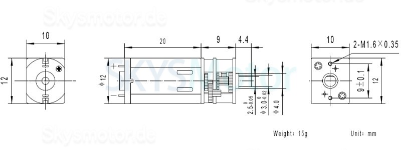 2 Stück 6V/12V Bürsten PMDC Getriebemotor GM12-N30VA mit Verhältnis 10~1000 Stirnradgetriebe