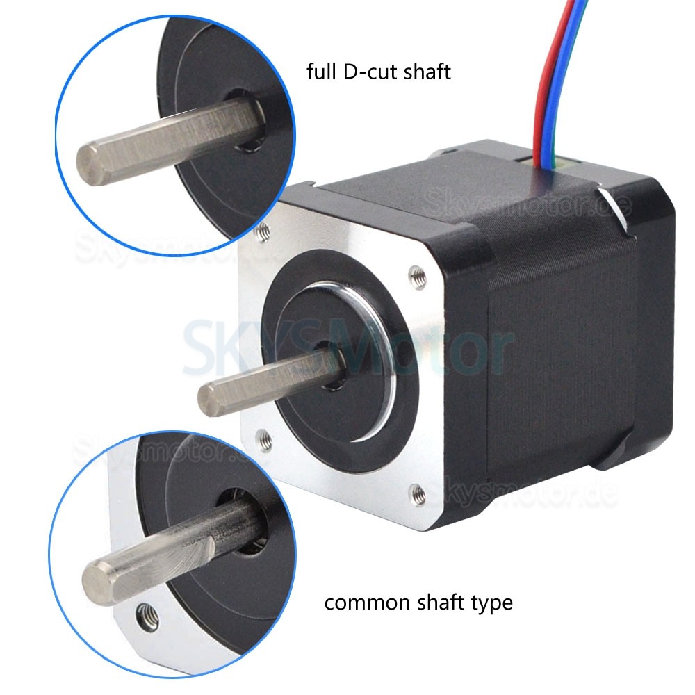Nema 17 Schrittmotor Vollständiger D-Cut Welle 17HM19-2004S1 0,9 Grad 46 Ncm 2,9V 4 Drähte