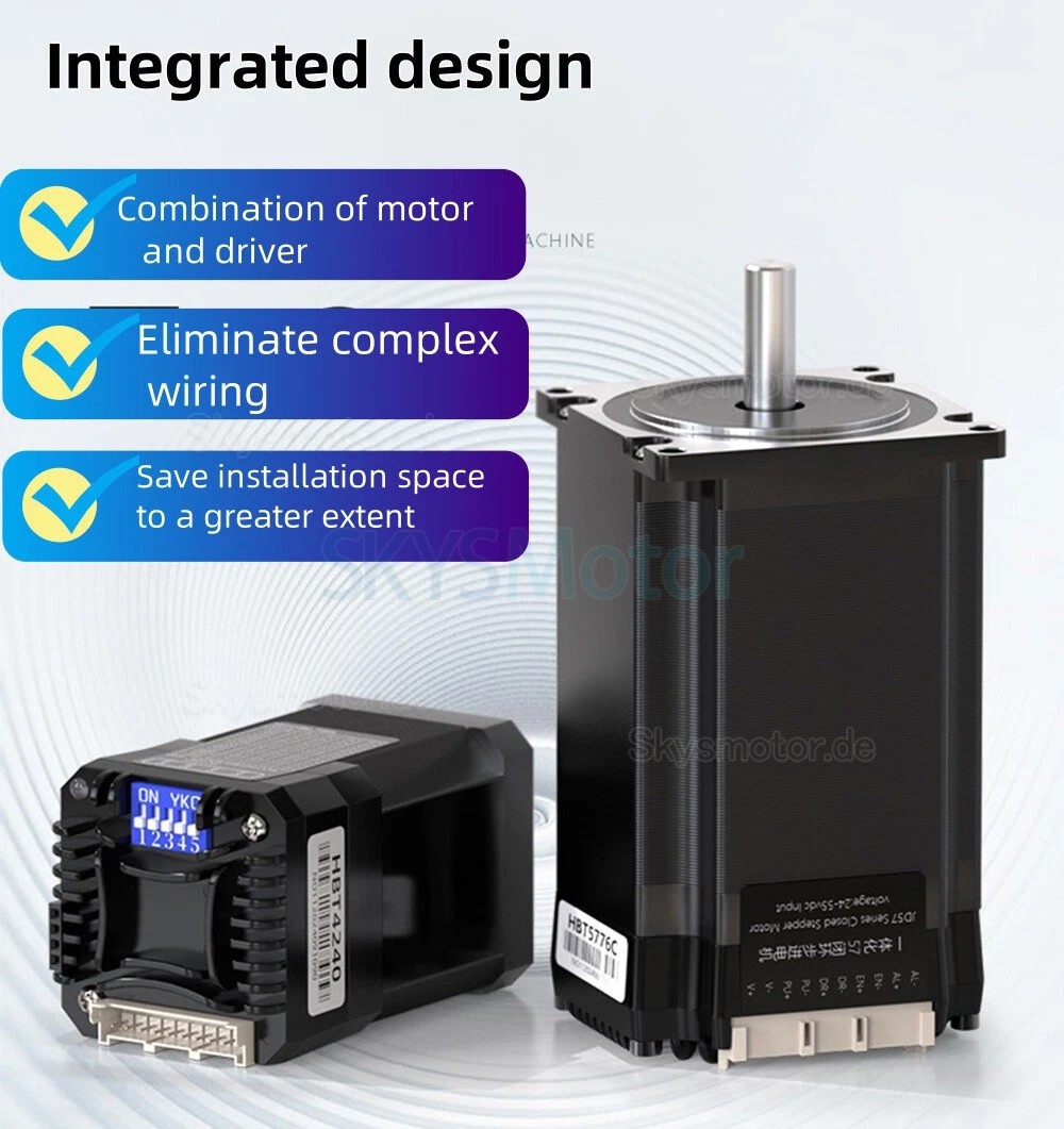 Nema 23 Integrierter Closed Loop Schrittmotor Serie HBT57 1,2 Nm/2 Nm/3 Nm mit Treiber und 1000 Zeilen Encoder