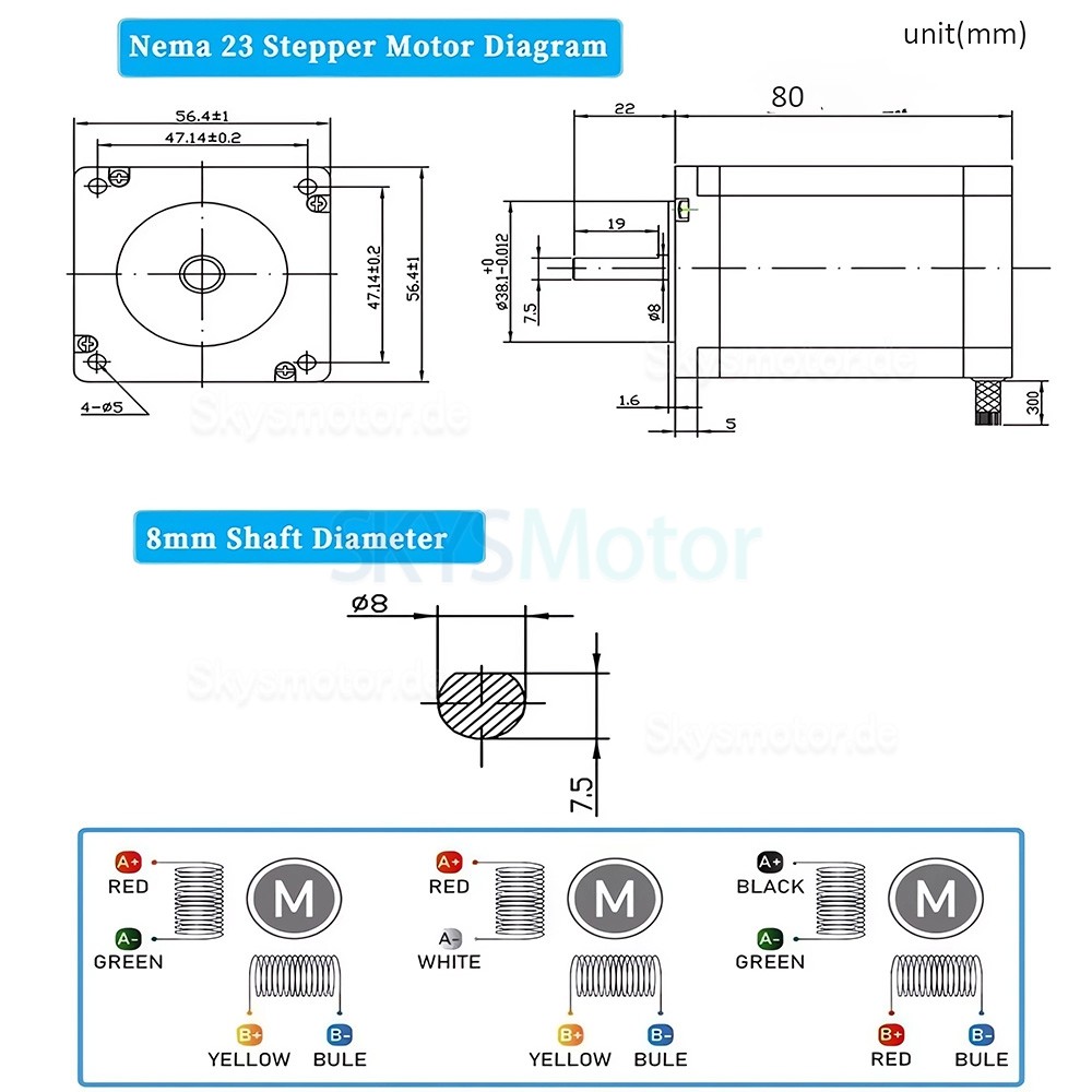 Nema 23 Planetengetriebe Schrittmotor DLF+57HS5630A4D mit 4:1/5:1/10:1/20:1/25:1/40:1/50:1/100:1 Planetengetriebe
