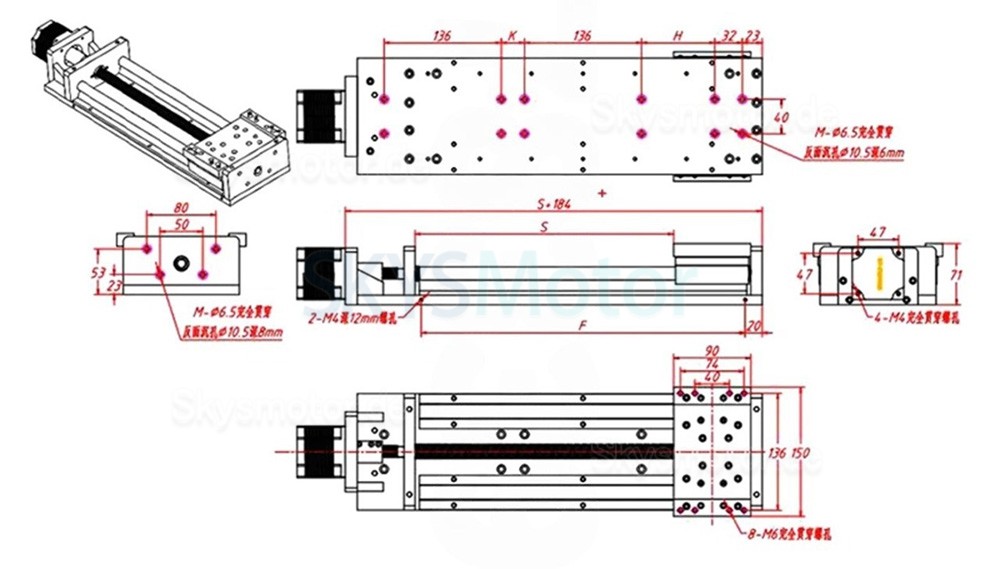 Manueller Lineartisch CNC OSP001615 Hochleistungs-Kugelgewindetrieb-Linearf&uuml;hrung SBR-F&uuml;hrungstisch