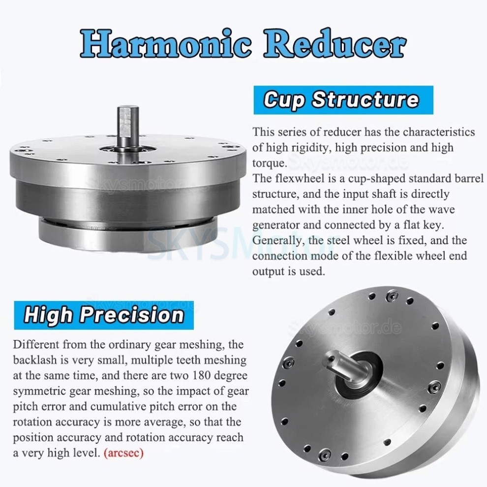 ZXJ-Serie spannungswellengetriebe, übersetzungsverhältnis 30:1/50:1/80:1/100:1, 30 bogensekunden ZXJ-Serie spannungswellengetriebe, übersetzungsverhältnis 30:1/50:1/80:1/100:1, 30 bogensekunden