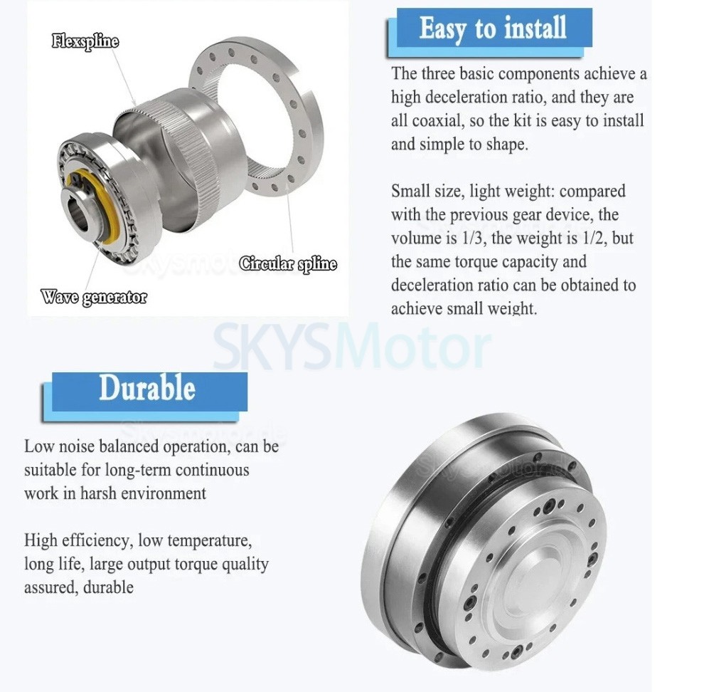 ZXJ-Serie spannungswellengetriebe, übersetzungsverhältnis 30:1/50:1/80:1/100:1, 30 bogensekunden ZXJ-Serie spannungswellengetriebe, übersetzungsverhältnis 30:1/50:1/80:1/100:1, 30 bogensekunden